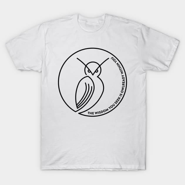 Owl Wisdom Dark T-Shirt by Kaos MotivAsik